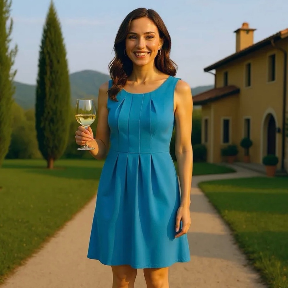 NWT! Darling Blue Sleeveless Sheath Dress Size Small